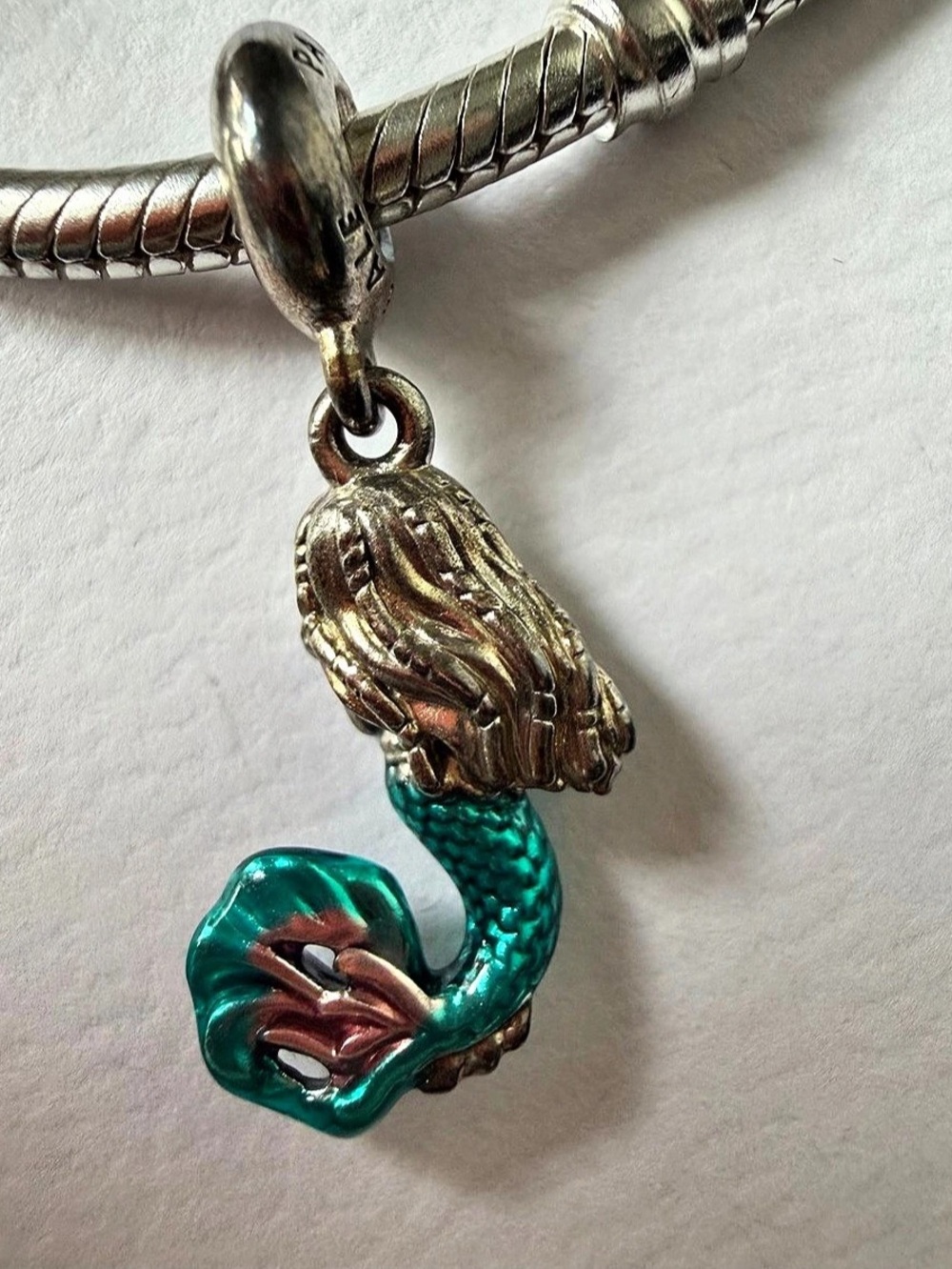 PANDORA Disney The Little Mermaid Ariel Dangle Charm Bracelet Silver - Picture 3 of 7